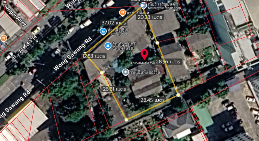 ขายที่ดินพร้อมอาคารพาณิชย์ 8 คูหา ติดถนนวงศ์สว่าง